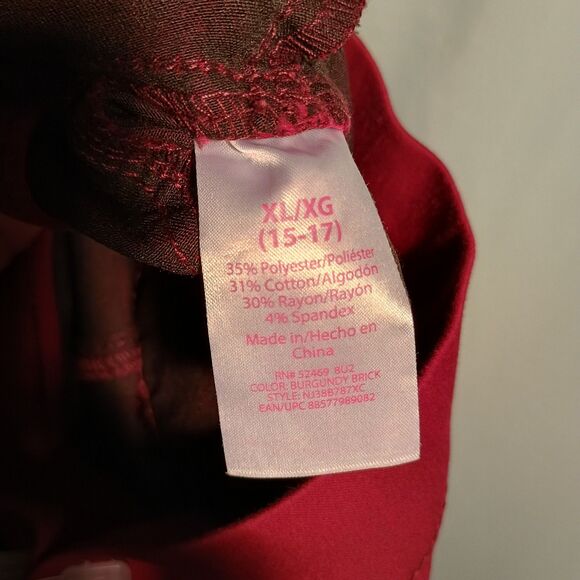 Women's Red Skinny Stretch Pants – Pull-On Slim Fit Trousers - Picture 4 of 5